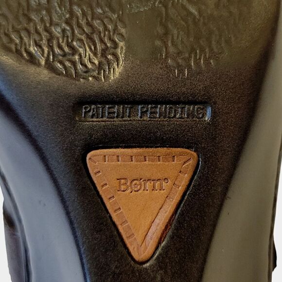 Born Handcrafted Brown Leather Wedge Heel Buckle Detail Slip-on Mule Shoe Size 8 - Picture 12 of 12